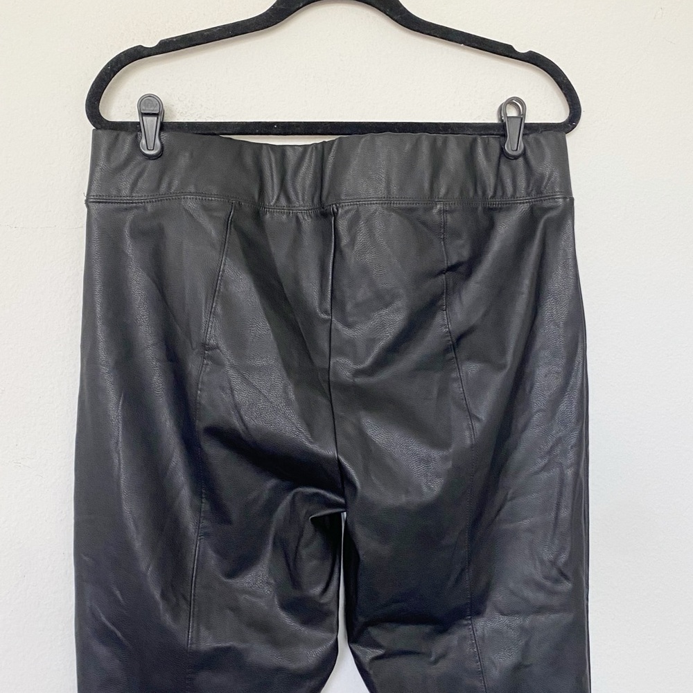 Old Navy Stevie High Rise Secret Slim Pants Skinny Faux Leather Black Size XL - Picture 9 of 11